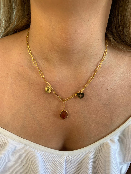 Collier  Diamant rouge